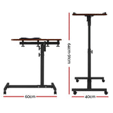 Artiss Laptop Desk Table Fan Cooling Walnut 60CM